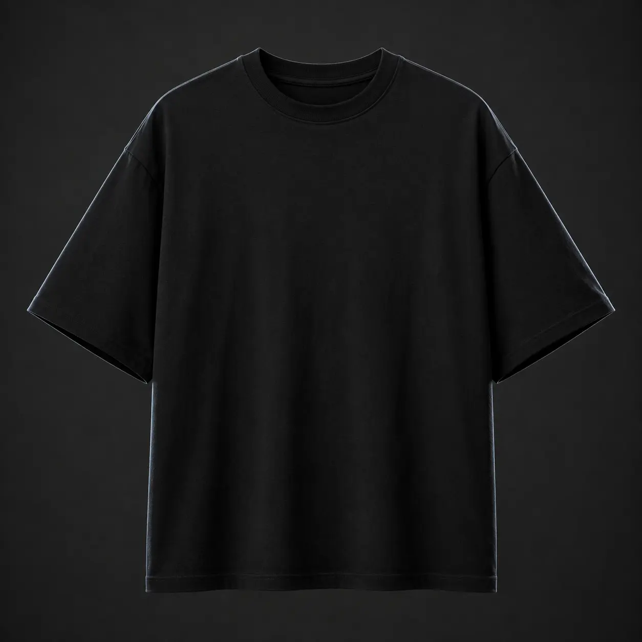Mockup de remera negro, vista frontal